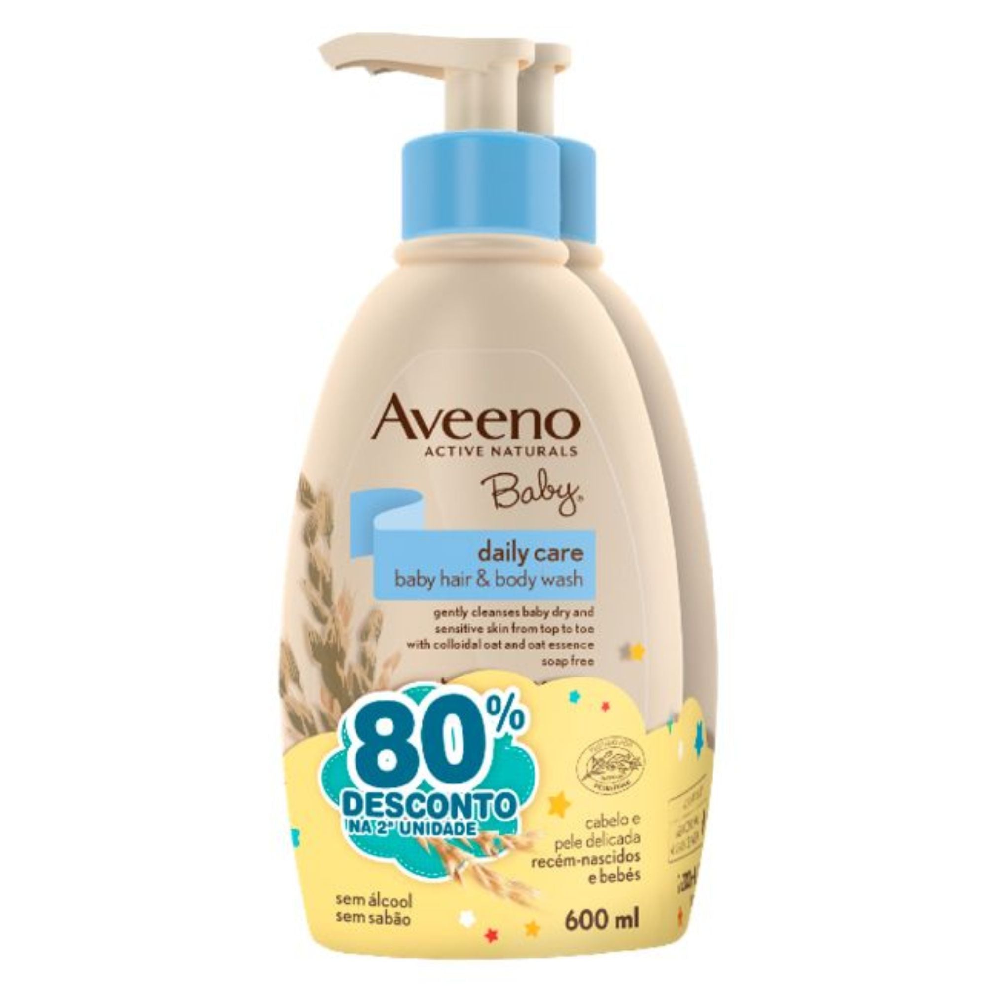 Aveeno Pack Promocional: Aveeno Baby Banho Corpo e Cabelo 2x300ml