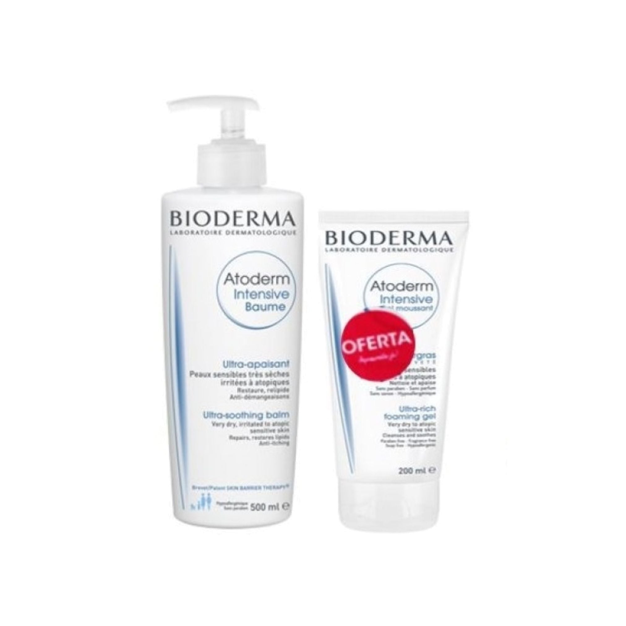 Bioderma Promo Pack: Bioderma Atoderm Intensive Baume 500ml + Bioderma Atoderm Gel Moussant 200ml