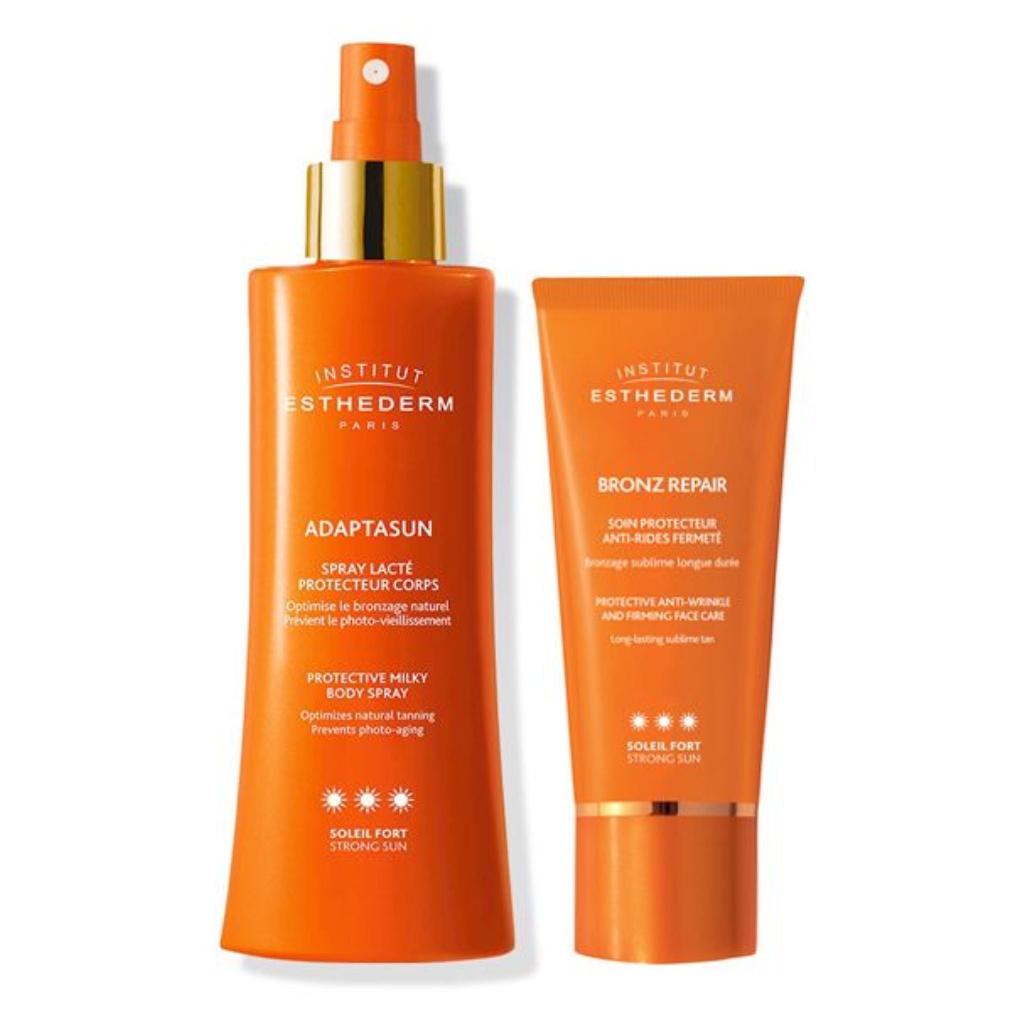 Esthederm Promo Pack: Esthederm Sun Adaptasun Protective Milky Body Spray Strong Sun 150ml + Esthederm Sun Bronz Repair Firming Face Care Strong Sun 50ml