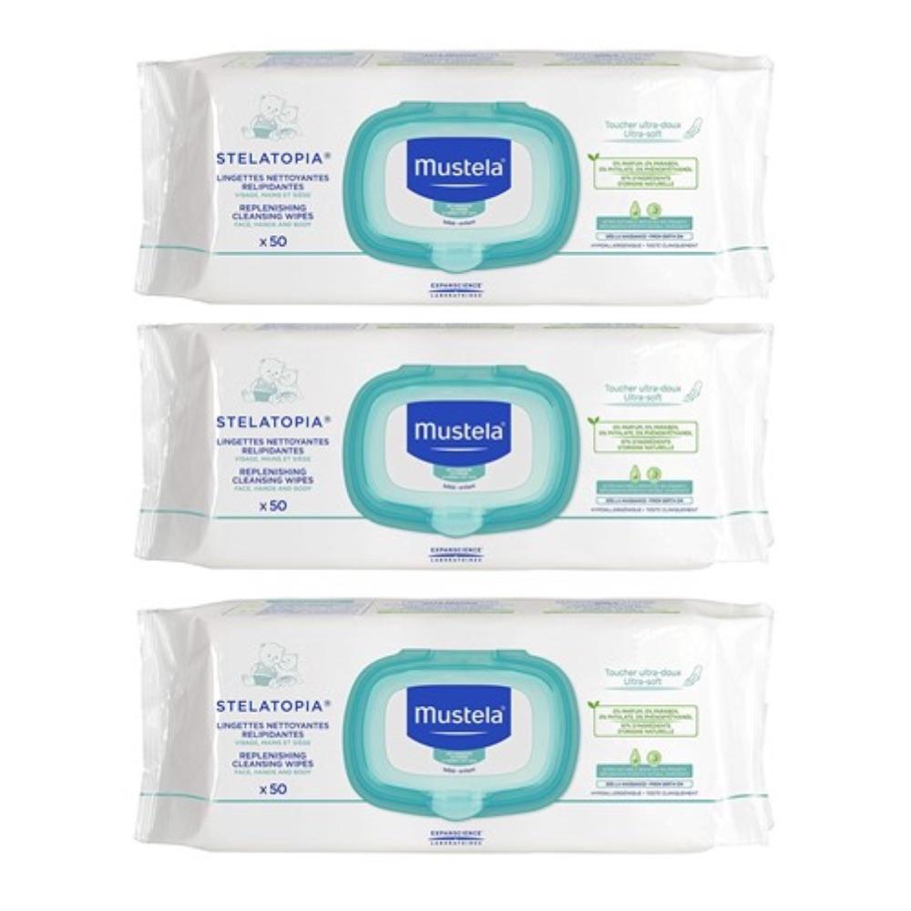 Mustela Baby Stelatopia Replenishing Cleansing Wipes 3x50