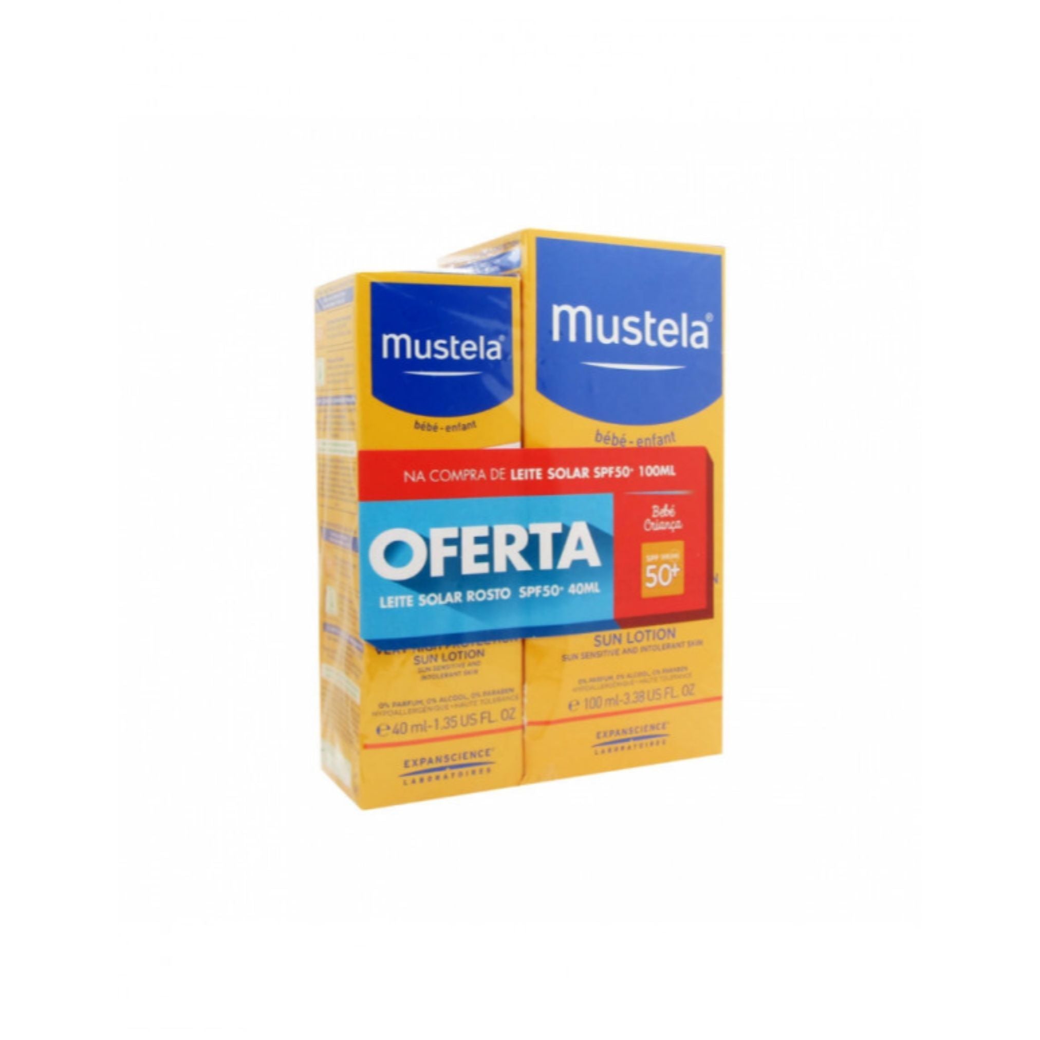 Mustela Promo Pack: Mustela Sun Lotion SPF50+ 100ml + Mustela Face Sun Lotion SPF50+ 40ml