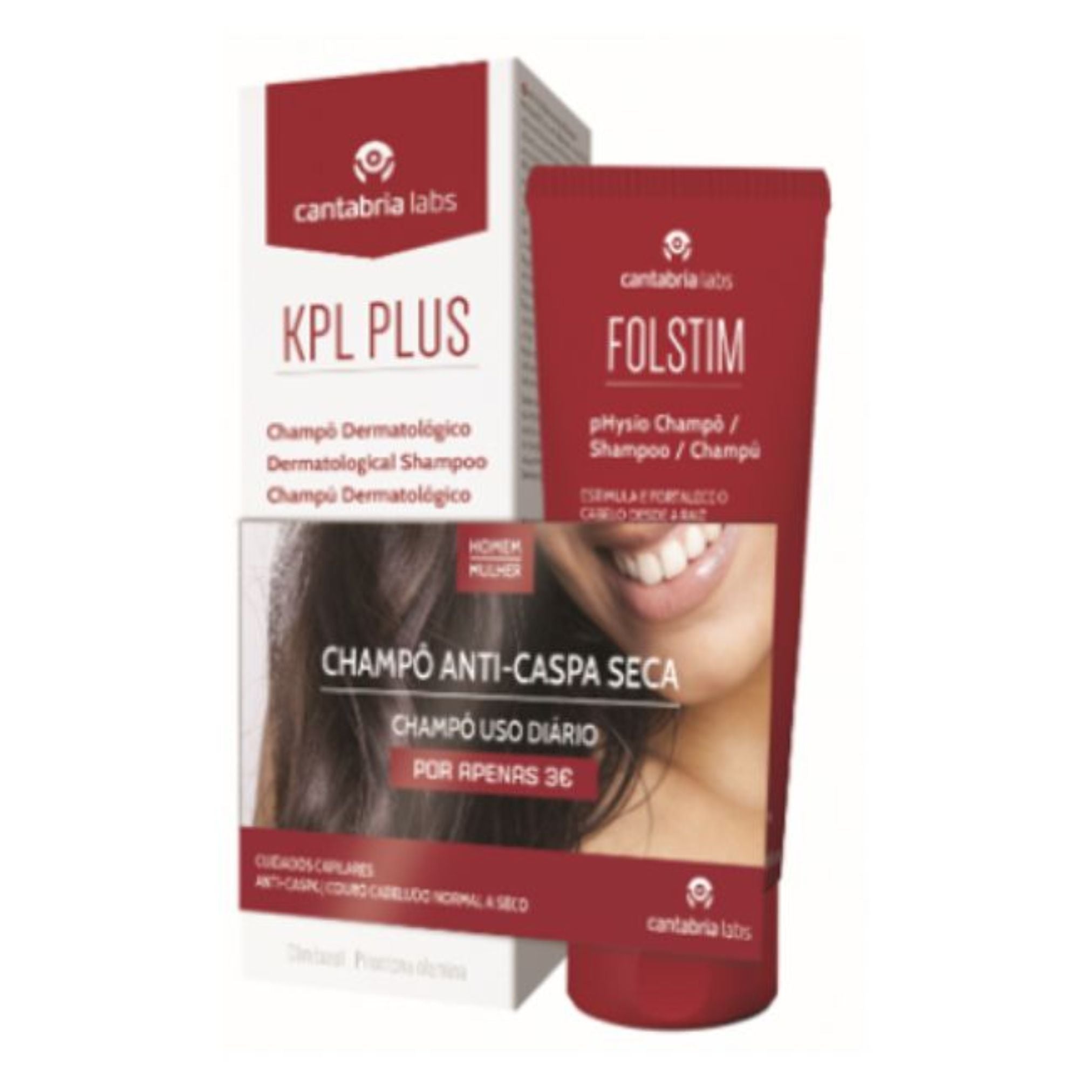 KPL Plus Champô Dematológico Anticaspa e Antisseborreico 200ml + Folstim Physio Champô 200ml