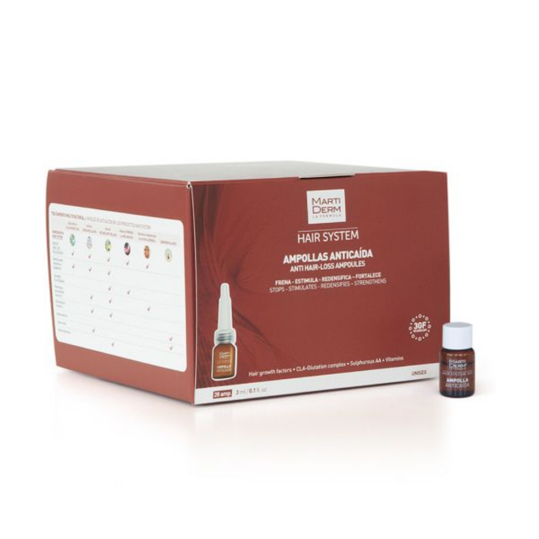 Martiderm Hair System Ampolas Antiqueda 28x3ml