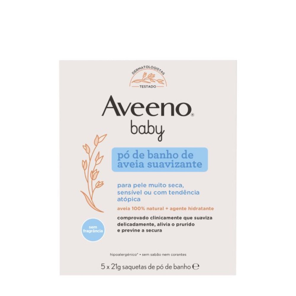 Aveeno Baby Pó de Banho de Aveia Suavizante 5x21g