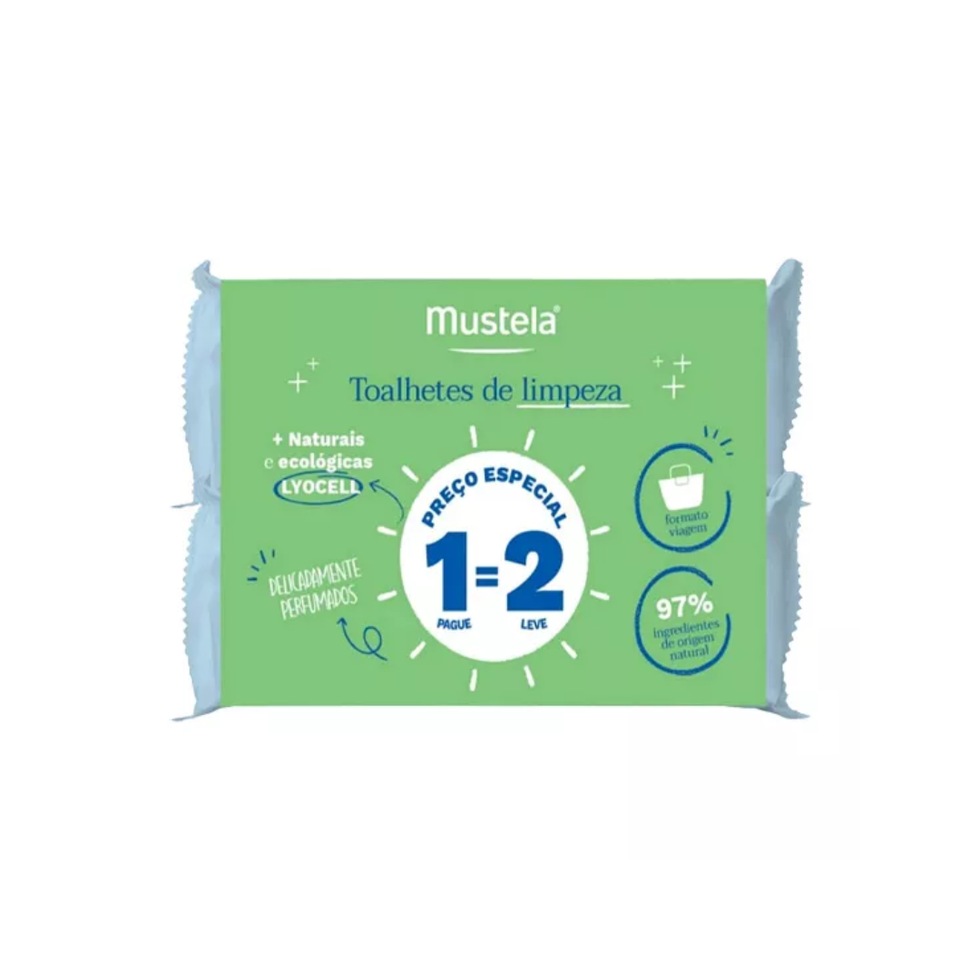 Mustela Baby Normal Skin Cleansing Wipes 20pc 1=2