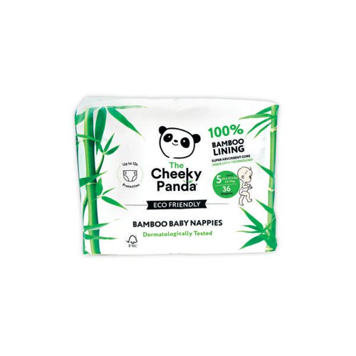 Cheeky Panda Bamboo Baby Nappies Size5 12-16kg x36