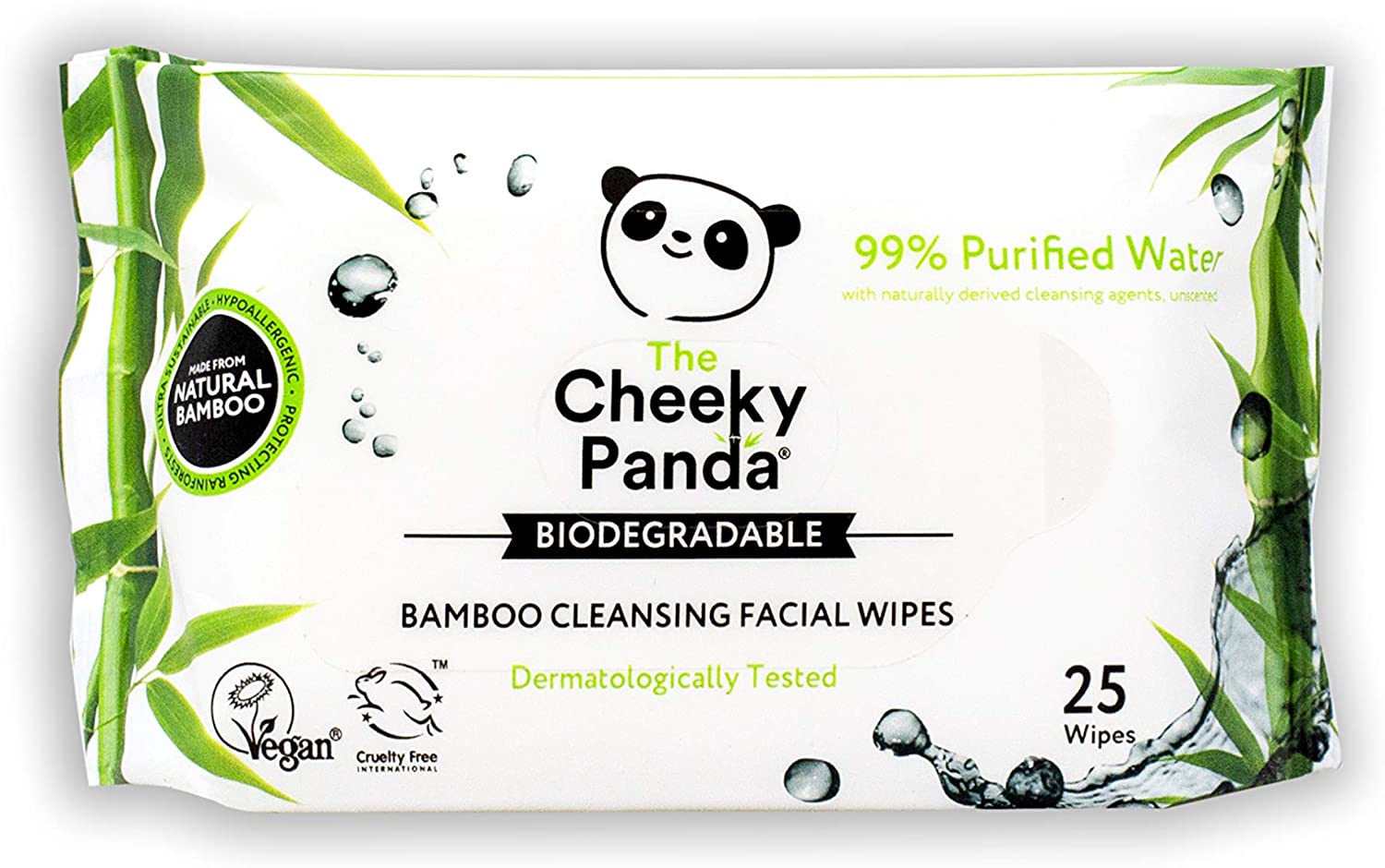 Cheeky Panda Toalhitas Desmaquilhantes S/Perfume X25