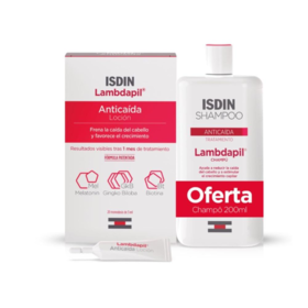 ISDIN Pack Promocional: ISDIN Lambdapil Champô Antiqueda 200ml + ISDIN Lambdapil Loção Antiqueda 20x3ml