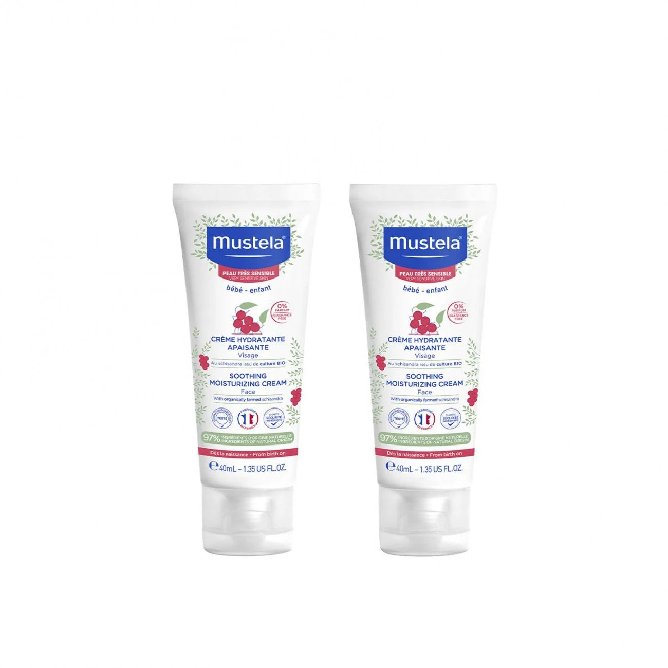 Mustela Baby Soothing Moisturizing Face Cream 2x40ml