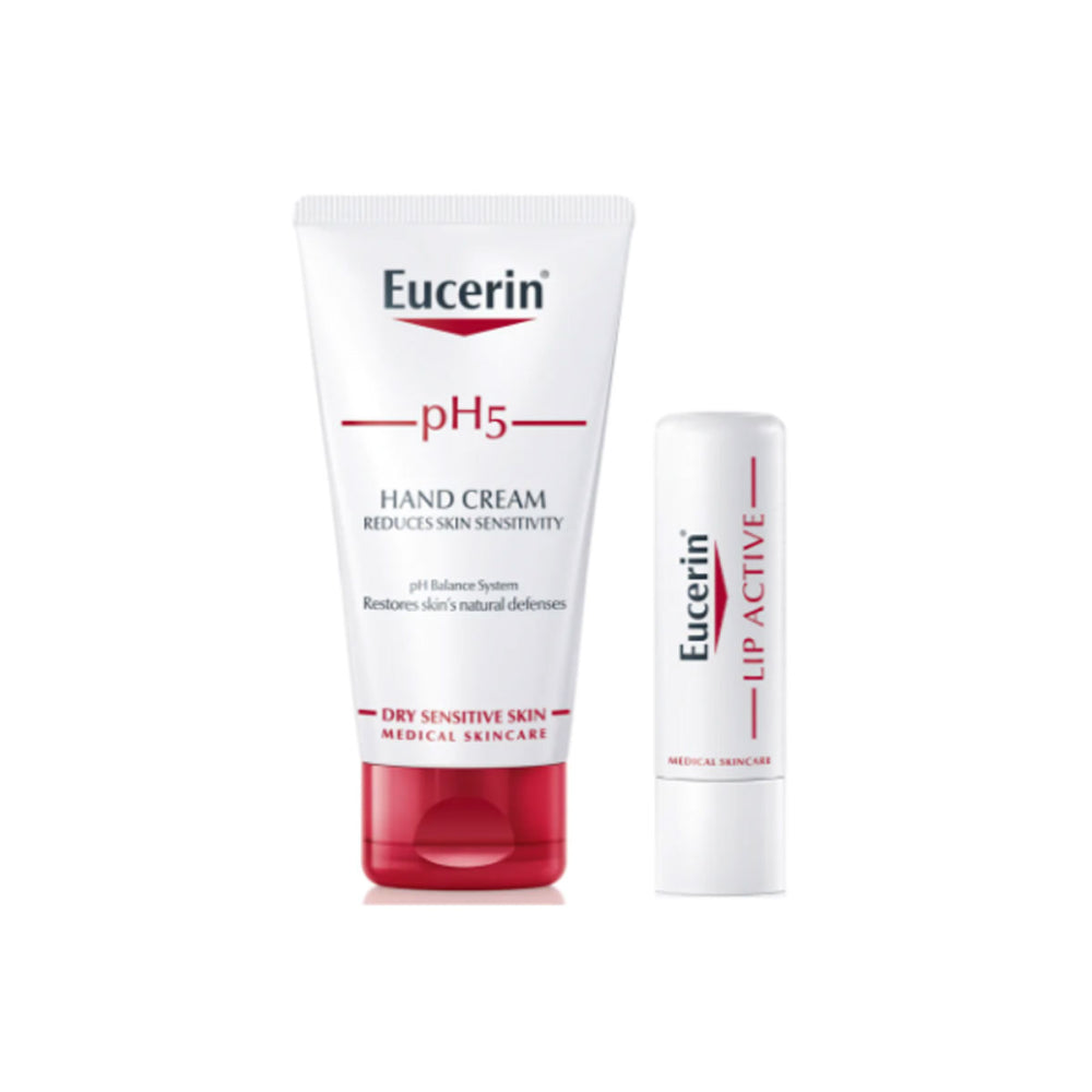 Eucerin pH5 Creme de Mãos Pele Sensível 75ml + Stick Labial Lip Active 4.9g