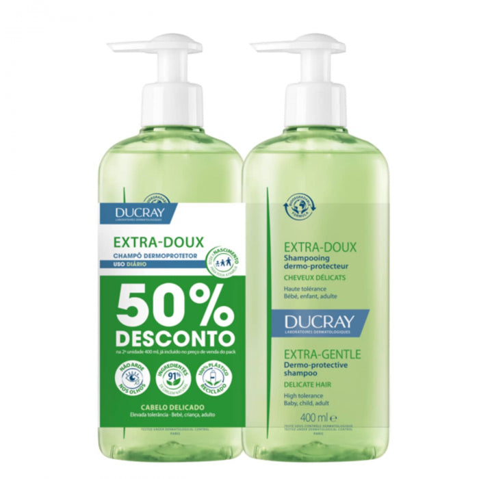 Ducray Extra Doux Duo Champô Extra Suave 2x400ml