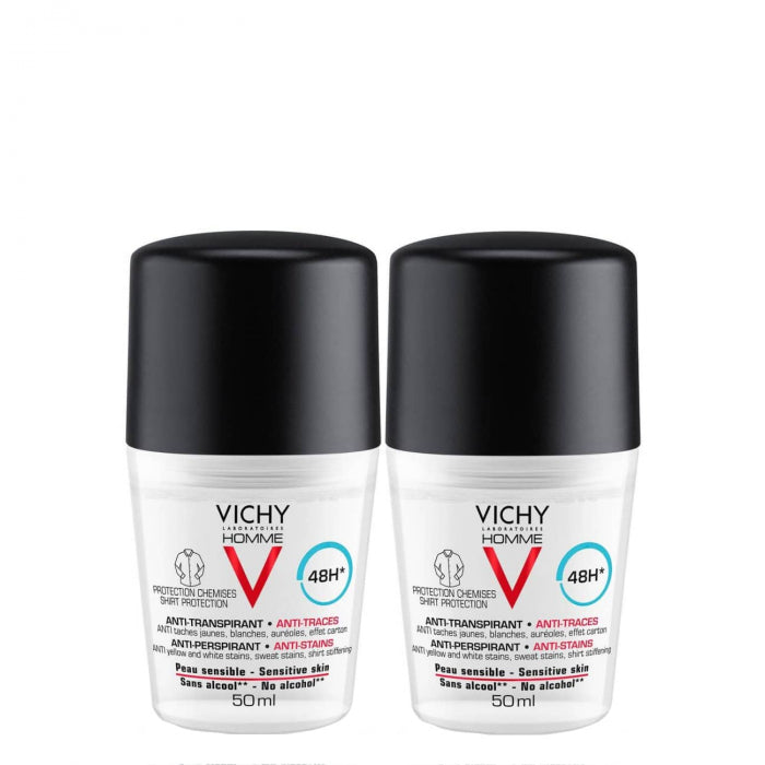 Vichy Homme Desodorizante Anti-Manchas 48h 2x50ml