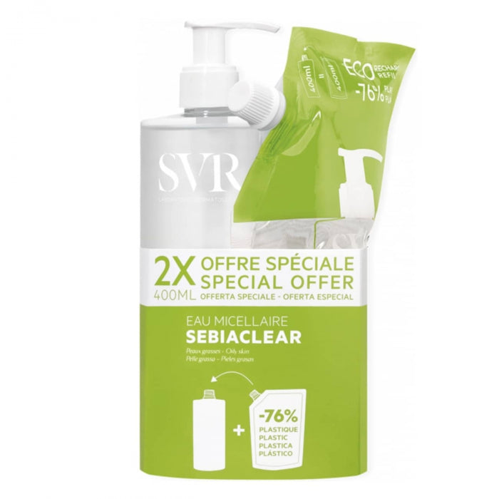 SVR Sebiaclear Pack Cleansing Micellar Water 400ml + Eco Refill 400ml