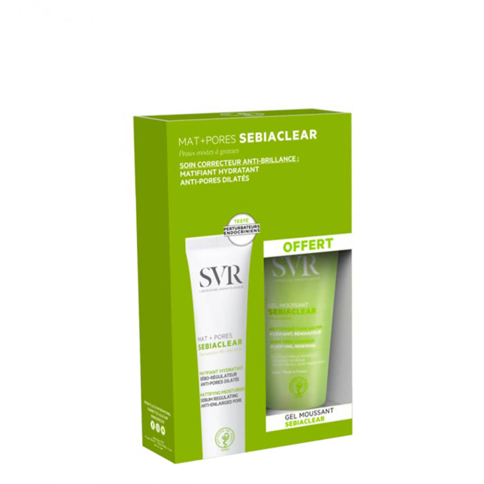 SVR Mat + Pores Sebiaclear 40ml + Oferta Gel Moussant Sebiaclear 55ml