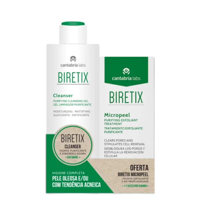 Biretix Cleanser Purifying Cleansing Gel 200ml + Micropeel Purifying Exfoliant Treatment 50ml