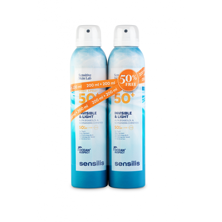 Sensilis Solar Body Spray Invisível SPF50+ 2x200ml