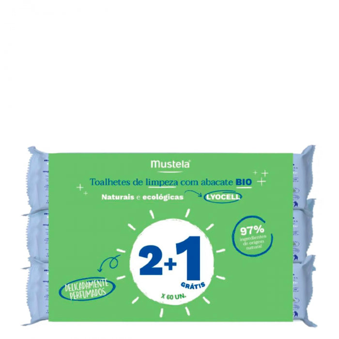 Mustela BIO Toalhetes de Limpeza Lyocell 3x60unid.