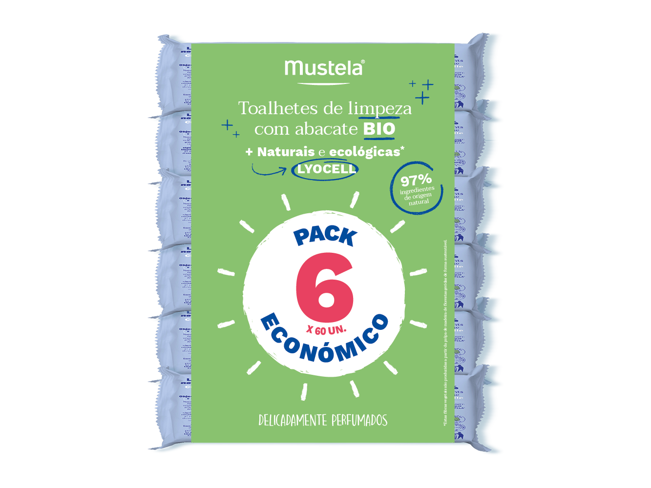 Mustela BIO Toalhetes de Limpeza Lyocell 6x60unid.