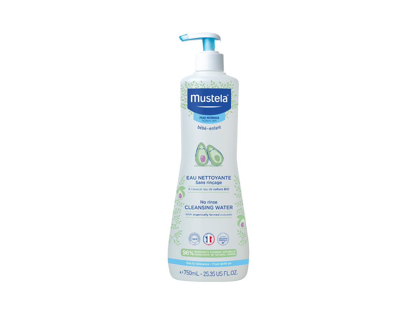 Mustela Bebé Água de Limpeza Sem Enxaguamento 750ml