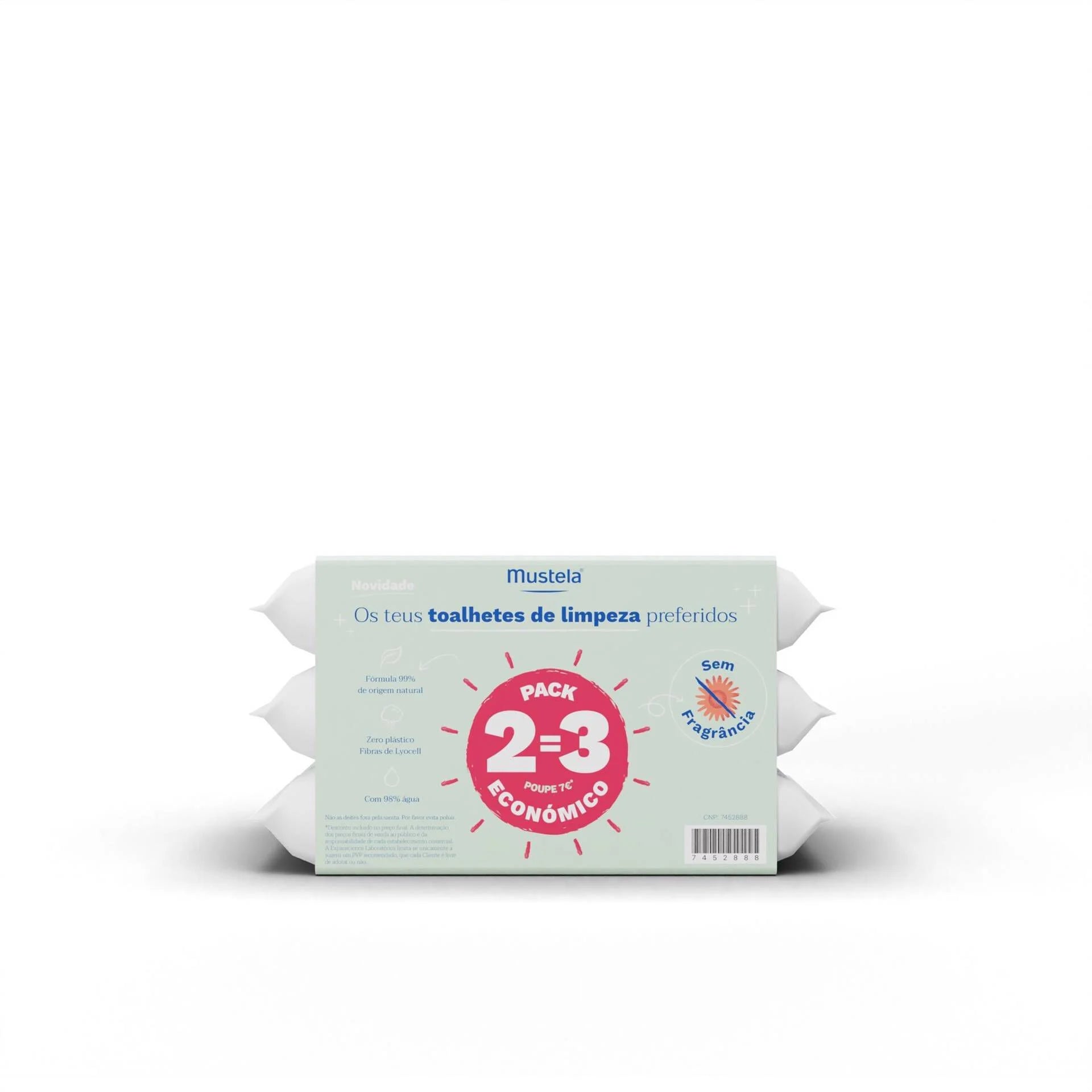 Mustela Baby Perfume Free Changing Wipes Pack 2=3