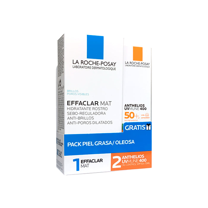 La Roche-Posay Effaclar Mat 40ml + Anthelios Uvmune 400 Controle de Óleo FPS50+ 15ml