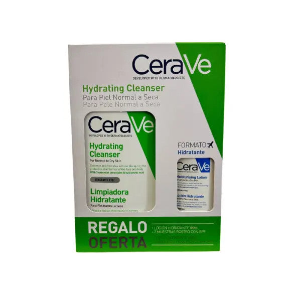 CeraVe Hydrating Cleanser 473ml + Loção Hidratante 88ml + Loção Hidratante Facial x2