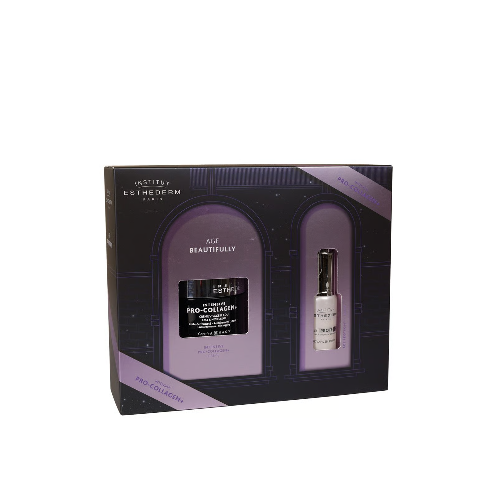 Esthederm Age Beautifully Coffret: Intensive Pro-Collagen+ Cream 50ml + Age Proteom Advanced Serum 15ml