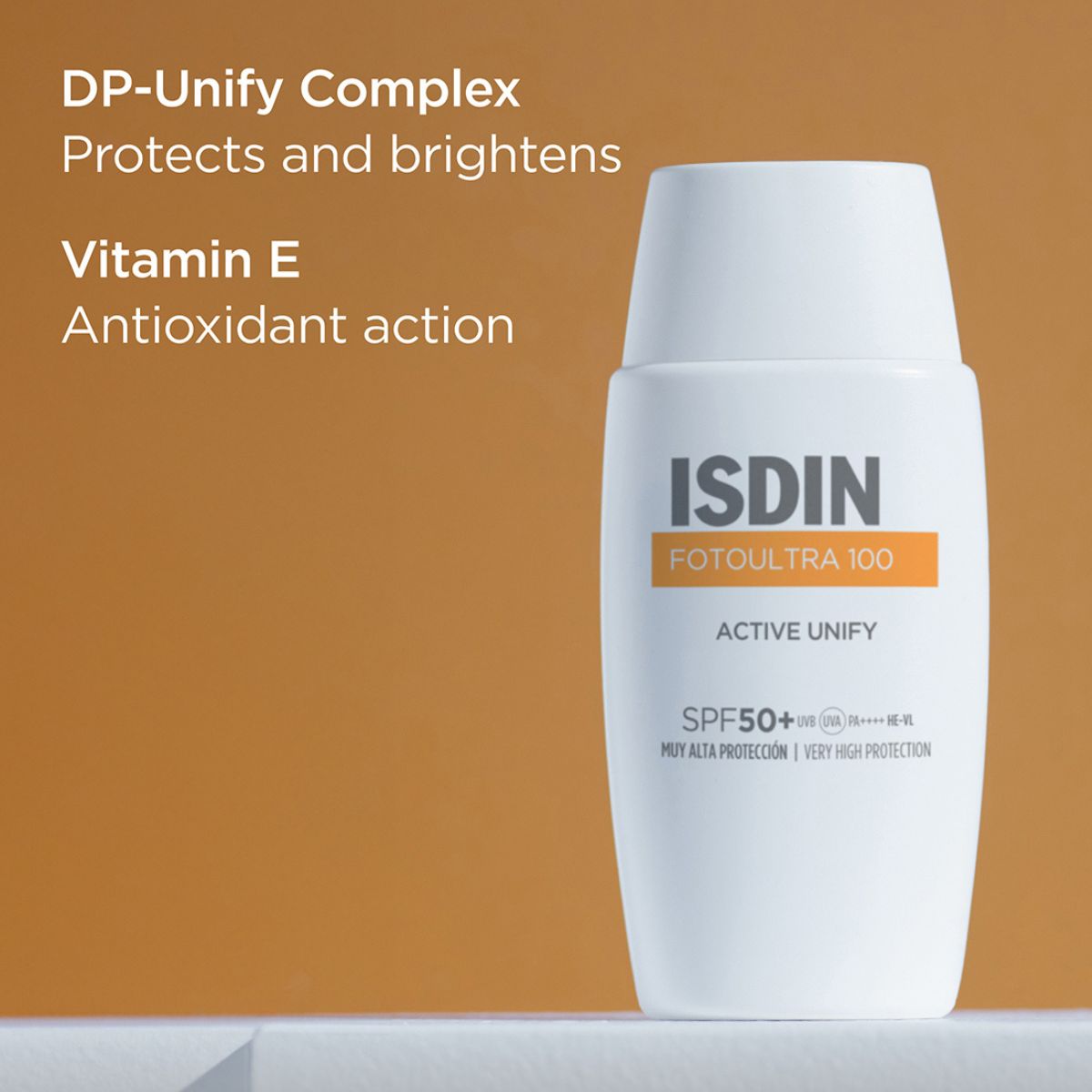 ISDIN FotoUltra 100 Active Unify Fusion Fluid SPF50+ 50ml. With Vitamin E and Dp-Unify complex