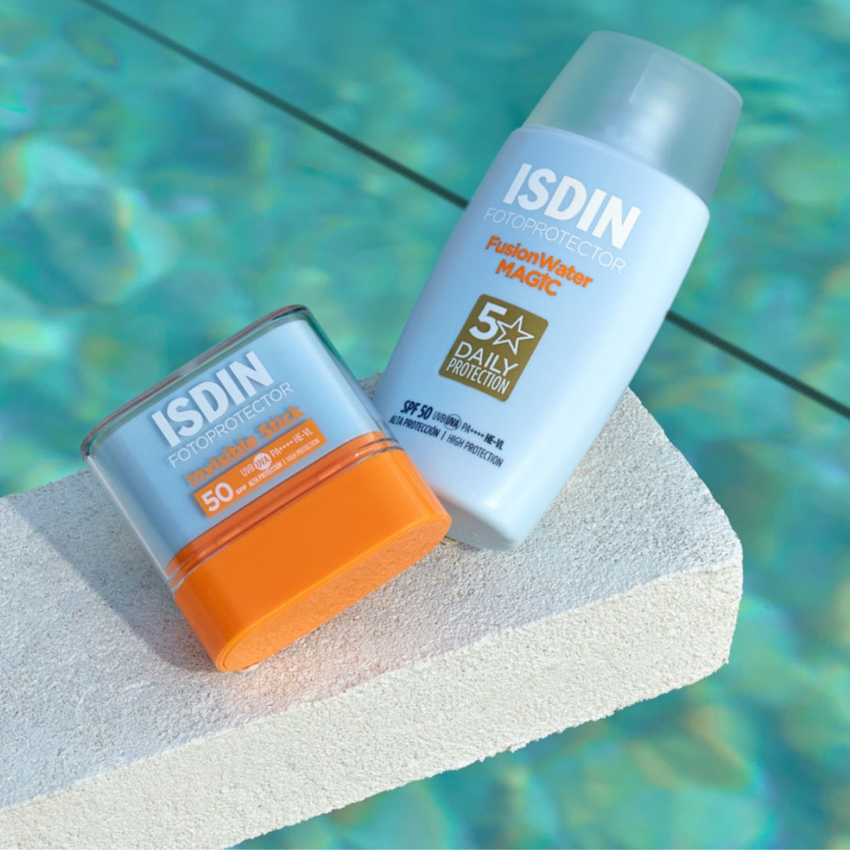 ISDIN Fotoprotector Invisible Stick SPF50 10g and Fusion water magic